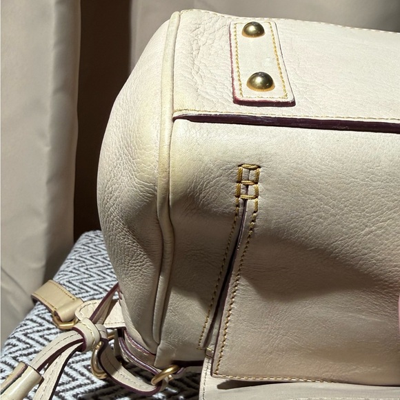Dooney & Bourke Florentine Leather Whipstitch Satchel - Cream/Bone - 2015-2017 - Picture 12 of 16